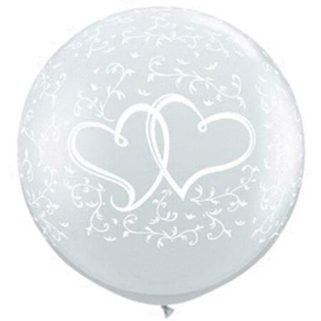 MAYFLOWER DISTRIBUTING 36 in. Entwined Hearts-A-Round Foil Balloon Balloon - Clear 55256